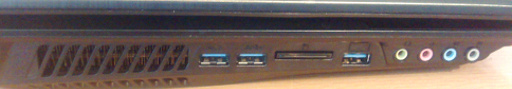 Photo of connectors on Erazer's left side.